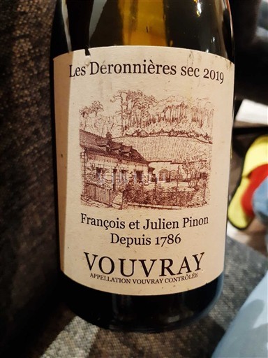 Thung lũng sông Loire Vouvray François et Julien Pinon Les Déronnières sec 2019