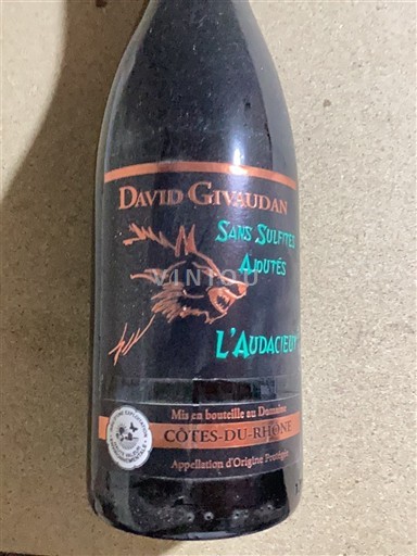 Rhônen laakso Côtes-du-rhône David Givaudan L'Audacieux 2019