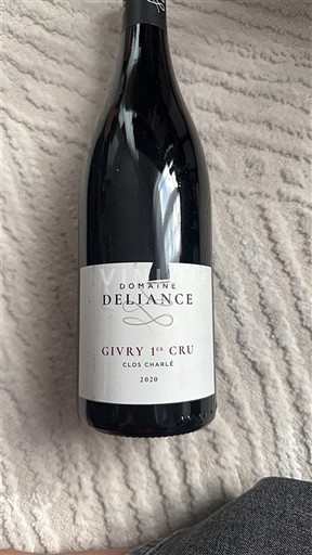 Borgogna Givry Premier Cru Domaine Deliance Clos Charlé 2020