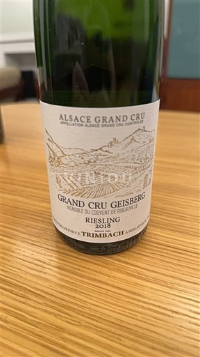 Alsace Riesling Grand Cru Trimbach Grand Cru Geisberg Vignoble du Couvent de Ribeauvillé 2018