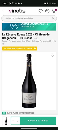 Provence Côtes-de-Provence Cru Classé Château Brégançon La Réserve Rouge 2023