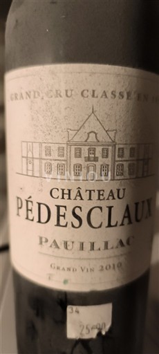 Bordeaux Pauillac Grand Cru Château Pédesclaux 2010