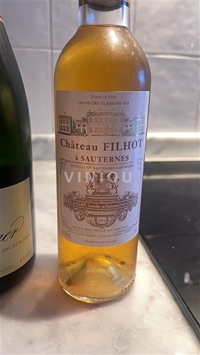 Bordeaux Sauternes Grand Cru Château Filhot Không niên vụ