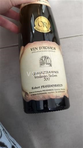 Alsacia Vendanges Tardives Robert Freudenreich Gewurztraminer Vendanges Tardives 2017