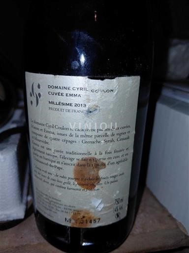 Rhônevallei Châteauneuf-du-Pape Domaine Cyril Coulon Emma 2013