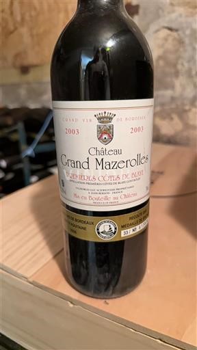 Bordeaux Côtes-de-Blaye Château Grand Mazerolles 2003