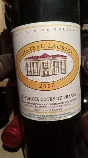 Víno Rouge sec Château Lauriol 2005 Francie Bordeaux Nespecifikováno AOC