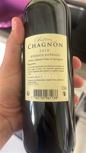 Bordeaux Bordeaux Supérieur Château Chagnon 2018