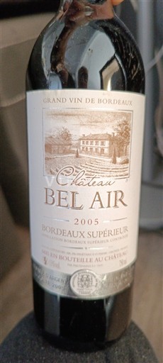 Bordeaux Bordeaux Supérieur Château Bel Air 2005