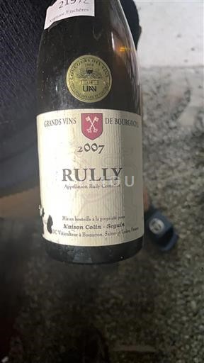 Vin Blanc sec Jacqueson Collin Seguin 2007 Francia Borgogna Rully AOC