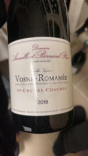 Bourgondië Vosne-Romanée Premier Cru Domaine Annette et Bernard Rion 1er Cru Les Chaumes Vieilles Vignes 2018