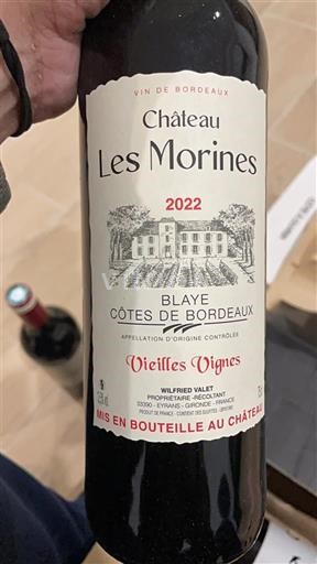 Bordeaux Blaye Côtes de Bordeaux Château Les Morines Vieilles Vignes 2022