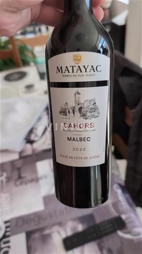 Jihozápad Cahors Matayac Malbec Élevé fûts de chêne 2023