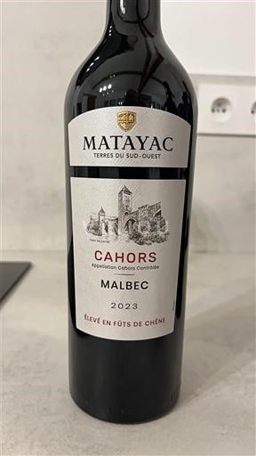 Sydvestfrankrig Cahors Matayac Malbec Élevé fûts de chêne 2023