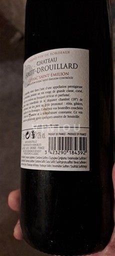 Bordeaux Lussac-saint-émilion Château Haut-Drouillard Icke årgångsbetecknad