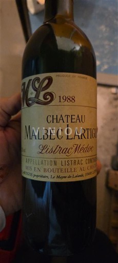 Bordeaux Listrac-Médoc Château Malbec Lartigue 1988