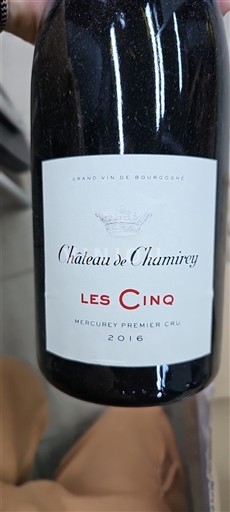 Bourgogne Mercurey Premier Cru Château Chamirey Les Cinq 2016