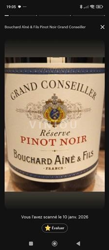 Alsace Pinot noir Bouchard Aîné & Fils Grand Conseiller Réserve Pinot Noir Non Millésimé