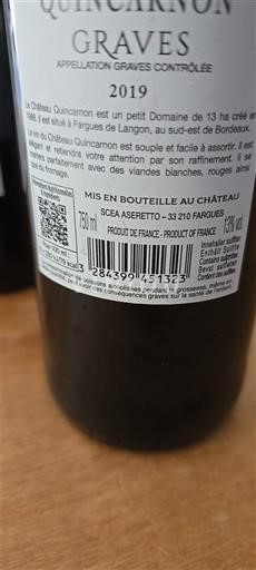 Bordeaux Graves Quincarnon 2019