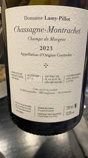 Bourgondië Chassagne-Montrachet Domaine Lamy-Pillot Champs de Morgeot 2023