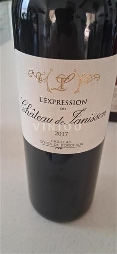 Bordeaux Cadillac-Côtes-de-Bordeaux Château Janisson L'Expression 2017