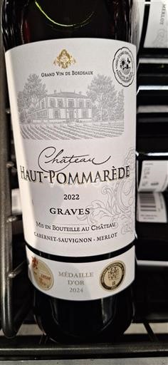 Burdeos Graves Château Haut Pommarède 2022