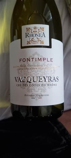 Thung lũng Rhône Vacqueyras Rhônea Fontimple 2024