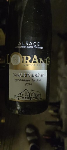 Alsacia Vendanges Tardives Lorentz Victor 2014