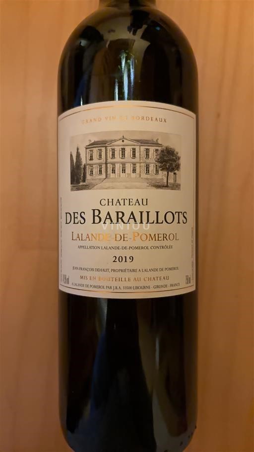 Bordéus Lalande-de-Pomerol Château des Baraillots 2019