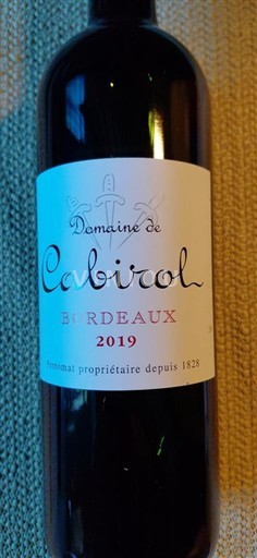 Bordeaux Domaine Cabiroal 2019