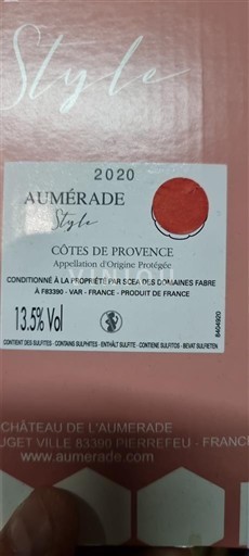Provence Côtes-de-Provence Château L'Aumérade Style 2020