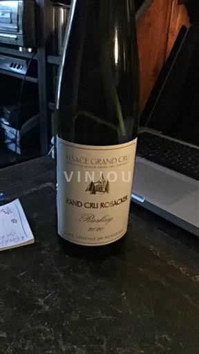 Alsasko Ryzlink Grand Cru Cave vinicole de Bennwihr Rosacker 2020