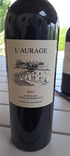 Bordeaux Castillon Côtes de Bordeaux L'Aurage 2013