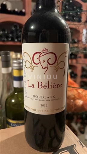 Bordeaux Baron Philippe de Rothschild La Bélière 2012
