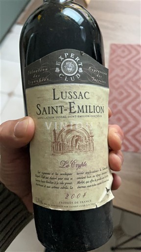 Bordeaux Lussac-saint-émilion Expert Club La Crypte 2004
