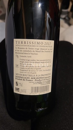 Rhônen laakso Beaumes de Venise Gigondas LaCave Terrissimo 2017