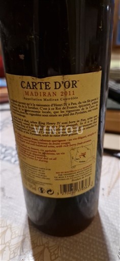 Sudoeste Madiran Carte Or 2011