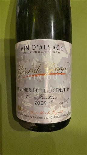 Alsace Klevener de Heiligenstein Gérard Goepp Prestige 2009