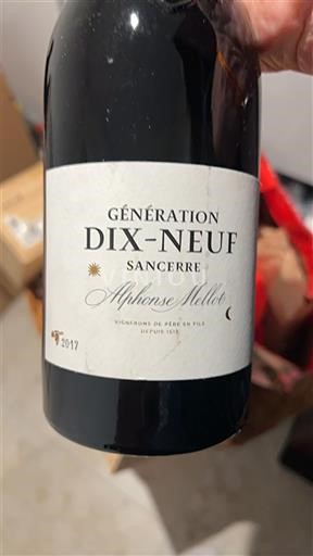Loire Valley Sancerre Alphonse Mellot Génération Dix-Neuf 2017