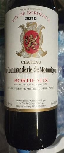 Bordeaux Château La Commanderie de Monmigon 2010