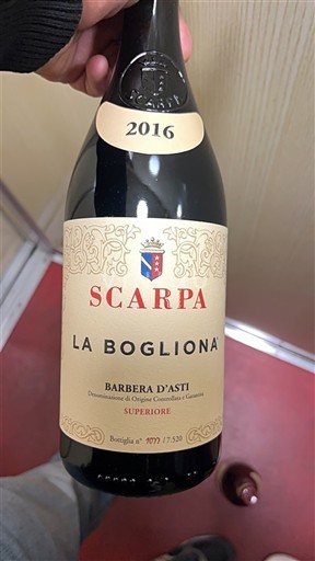 Piémont Barbera d'Asti Scarpa La Bogliona 2016