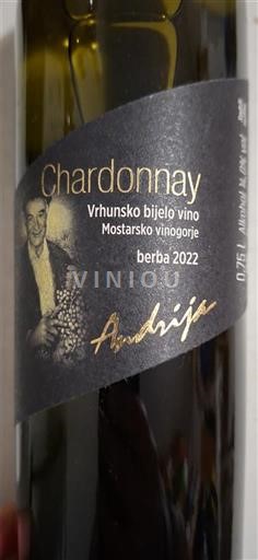 Hercegovina Mostarsko vinområde Andrija Chardonnay 2022