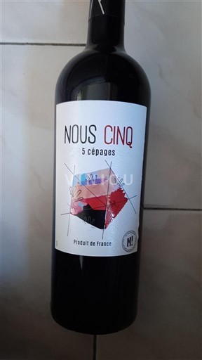 Languedoc og Roussillon Pays d'oc Nous Cinq 5 cépages Ikke-årgang