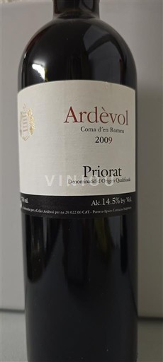 Katalonien Priorat Ardèvol Coma d'en Romeu 2009