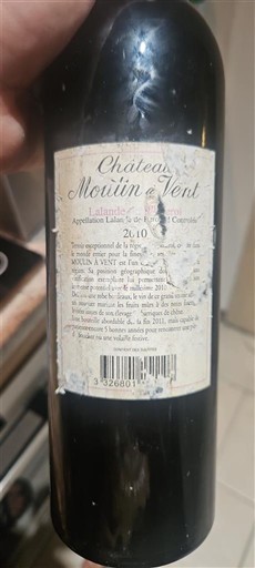 Bordeaux Lalande-de-pomerol Château Moulin à Vent 2010