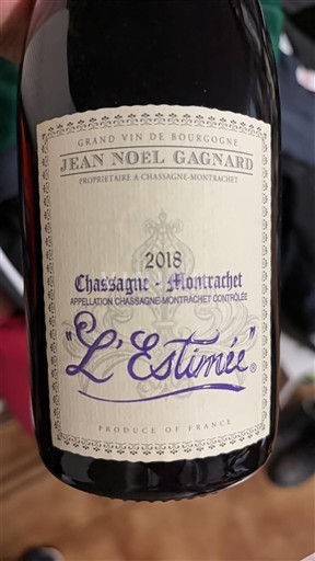 Borgoña Chassagne-Montrachet Jean Noel Gagnard L'Estimée 2018