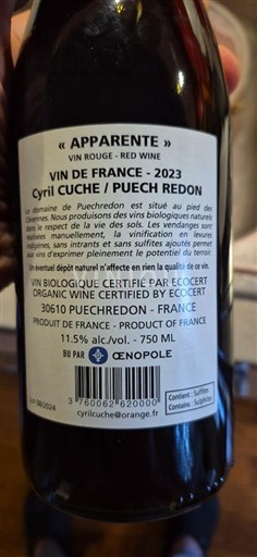 Languedoc Ospecificerad Cyril Cuche / Puech Redon Apparente 2023