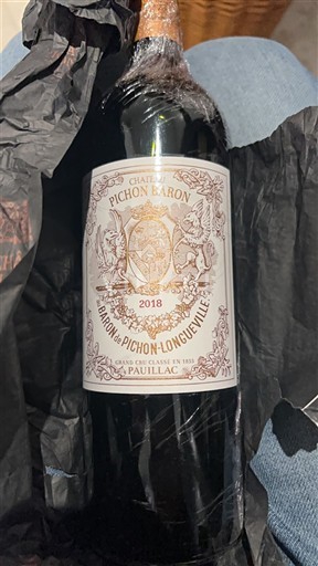 Bordeaux Pauillac Grand Cru Château Pichon Baron Baron de Pichon-Longueville 2018