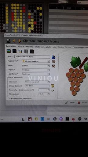 Bordeaux Sauternes Premier cru classé Château Rambaud Promis 2002