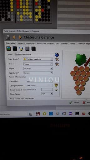 Bordeaux Cérons Château La Garance 1996